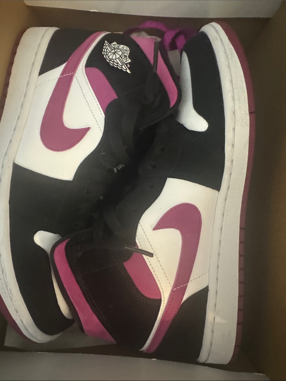Nike Women's High-Top Sneakers in Black, White & Magenta